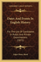 Dates and Events in English History 046905381X Book Cover