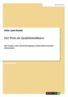 Der Preis ALS Qualitatsindikator 3958202349 Book Cover