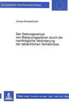 Der Geltungsverlust Von Bebauungsplaenen Durch Die Nachtraegliche Veraenderung Der Tatsaechlichen Verhaeltnisse 3631406983 Book Cover