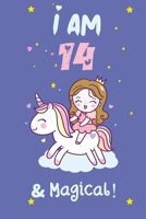 I am 14 & Magical:  Happy Birthday 14 Years Old Princess Notebook: 120 blank pages ofquality white paper,  high  6" x 9" cute cover: I am 14 & ... years,birthday gift journals,princess journal 1661819257 Book Cover