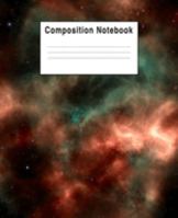 Composition Notebook: Red & Green Outer Space Galaxy Cosmos 1691329819 Book Cover