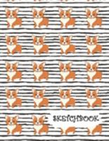 Sketchbook: Corgi Dog with Black Stripes Fun Framed Drawing Paper Notebook 1691731587 Book Cover