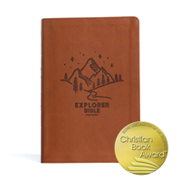 CSB Explorer Bible for Kids, Brown Mountains LeatherTouch: Placing God's Word in the Middle of God's World 1430082615 Book Cover