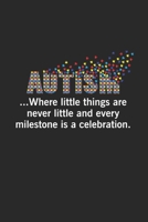 Autism Little things are never little Every Milestone is a Celebration: Blank Journal, Wide Lined Notebook/Composition, Autism Awareness Week Family Support Puzzle Piece Gift, Writing Notes Diaries Id 1673851150 Book Cover