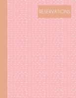 Reservations: Stylish Restaurant Table Reservation Book with Simple Modern Abstract Sketch Pattern Cover Design in Blush Pink and Peach 1671097777 Book Cover