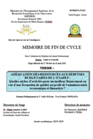 ADÉQUATION DES RESSOURCES AUX DÉPENSES BUDGÉTAIRES DE L’ENAREF: Quelles niches d’activités pour un meilleur financement en vue d’une formation de ... économique et financière ? (French Edition) B08GLWCZTR Book Cover