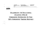 Feasibility Of Including Fugitive PM-10 Emissions Estimates In The EPA Emissions Trends Report 1795517247 Book Cover