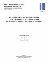 Development of a Framework for Ex Post Facto Evaluation of Highway Project Costs in Indiana 1622600797 Book Cover