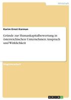 Gr�nde zur Humankapitalbewertung in �sterreichischen Unternehmen: Anspruch und Wirklichkeit 3638687848 Book Cover