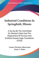 Industrial Conditions In Springfield, Illinois: A Survey By The Committee On Women's Work And The Department Of Surveys And Exhibits Russell Sage Foundation 1248362667 Book Cover