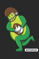Notebook: DIN A5 Avocado Rugby Notizheft liniert | 120 Seiten liniertes Avocado Rugby Notizbuch für Notizen in Schule, Universität, Arbeit oder zuhause. | Eine tolles Geschenk für Ihre Liebsten. 1672396190 Book Cover