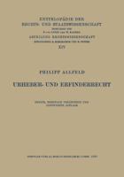 Urheber- Und Erfinderrecht 3662354691 Book Cover