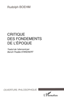 Critique des fondements de l'époque 2738492991 Book Cover
