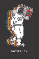 Notizbuch: Notizbuch Notizheft Schreibbuch 110 Seiten Karo Kariert Karos DIN A5 Astronaut Weltraum Weltall Galaxie Universum Raumfahrt Sterne Planeten Astronomie Astrologie Musik Radio DJ Stereo Retro 167715957X Book Cover