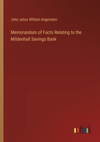 Memorandum of Facts Relating to the Mildenhall Savings Bank 3385574706 Book Cover