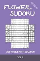 Flower Sudoku extreme 200 Puzzle with solution Vol 2: Variation of Sudoku, which is very similar to Samurai Sudoku. Extremely difficult B08MT2QKT7 Book Cover