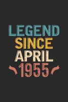Legend Since April 1955: Funny Vintage Journal Notebook Birthday Gift for Writing Diary, Perfect Birthday Gift for Women Men Born in April 1676384359 Book Cover