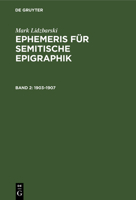 Ephemeris F�r Semitische Epigraphie 3111225275 Book Cover