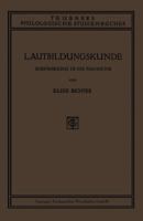 Lautbildungskunde: Einfuhrung in Die Phonetik 3663153274 Book Cover