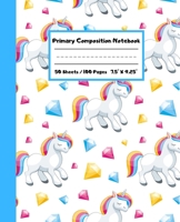 Primary Composition Notebook: Unicorn Diamond Primary Ruled Journal for K-2 Handwriting Practice Paper Blank Space for Drawing Draw and Write Journal for Kids Blank Story Paper Book 1691068462 Book Cover