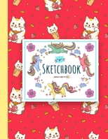 Cute Unicorn Kawaii Sketchbook: 100 blank pages of high quality white paper, 8.5” x 11”cute premium matte cover 1651761531 Book Cover