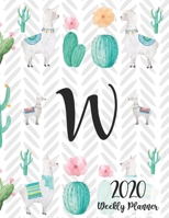 2020 Weekly Planner Monogram Letter W: Personalized 8.5x11 Weekly Planner for Llama Lovers 165110980X Book Cover