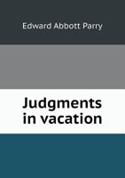 Judgments in Vacation 9356571805 Book Cover