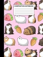 Composition Notebook: Pink Guinea Pig Pattern Wide Ruled Lined Note Book - Cute Animal & Cavy Lover Journal with Lines for Kids, Teens, Students or Teachers to Write In at School, Work, Home, Office - 108917201X Book Cover