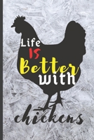 Blank Vegan Recipe Book Life Is Better with Chickens : Best Blank Vegan CookBook to Write in - Collect the Recipes You Love in Your Own Custom Journal Diary Notebook Cooking 6 X 09 101 Pages 1708111263 Book Cover