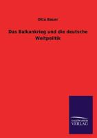 Das Balkankrieg Und Die Deutsche Weltpolitik 3846041653 Book Cover