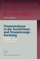 Finanzanalysen in der Investitions- und Finanzierungsberatung: Potential und problemadäquate Systemunterstützung (Information Age Economy) 3790811696 Book Cover