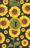 2020 Weekly Pocket Planner : Sunflowers Personalized Monogram Initial J Letter J Names Agenda Appointment Calendar Organizer and Journal for Writing 165358274X Book Cover