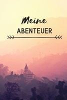 Meine Abenteuer, Notizbuch, Organizer, Schulheft, Block A4, Punkteraster, 120 Seiten: Cover Schriftzug Abenteuer mit Landschaft (German Edition) 1699769273 Book Cover