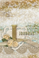 I Journal: Letter I Initial Monogram Lined Notebook - Flower and Heart Cream 1676459596 Book Cover