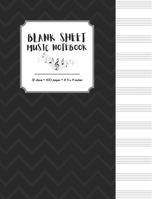 Blank Sheet Music Notebook: Manuscript Paper * Large (8.5 x 11) * 12 Stave * 100 Pages: Black Zigzag 1673585396 Book Cover