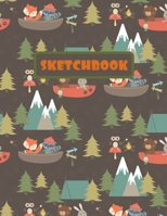 SKETCHBOOK: LARGE ANIMAL SKETCHBOOK TO DRAW IN. LARGE JOURNAL NOTEBOOK. 100 BLANK PAGES PERFECT FOR DOODLING AND SKETCHING. CREATIVE BIRTHDAY GIFT. ... BEAR, OWL, RABBIT AND RACOON CAMPING COVER. 1696441056 Book Cover