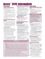 Microsoft Access 2010 Intermediate Quick Reference Guide (Cheat Sheet of Instructions, Tips & Shortcuts - Laminated Card) 1936220245 Book Cover