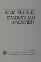 Sampling, Standards and Homogeneity. B000LTPOOM Book Cover