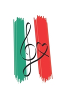 chiave Battiti cardiaci della chiave musicale: libro di musica, Bandiera italiana, note, quaderno, blocco note, 120 pagine, libro regalo souvenir, ... per compleanno o Natale 1651932263 Book Cover