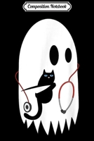 Composition Notebook: Spooky Veterinary Ghost Holding Black Cat Halloween Gift Journal/Notebook Blank Lined Ruled 6x9 100 Pages 1702223191 Book Cover