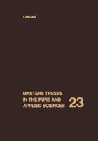 Masters Theses in the Pure and Applied Sciences: Accepted by Colleges and Universities of the United States and Canada Volume 23 1468436228 Book Cover