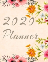 2020 Planner Weekly and Monthly Jan 1, 2020 to Dec 31, 2020 year planner Trendy Floral Botanical Garden Pink Orange Yellow turquoise flowers Cover day by day scheduler agenda Weekly & Monthly Planner  1677364076 Book Cover