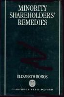 Minority Shareholders' Remedies 0198259751 Book Cover