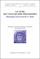 Le Livre Des Vingt-Quatre Philosophes: Resurgence D'Un Texte Du Ive Siecle 2711619567 Book Cover