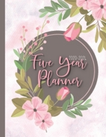 2020-2024 Five Year Planner: Gray And Pink Floral Five Year Planner, Appointment Book Organizer, And 60 Months Calendar With Federal Holidays 1692724827 Book Cover