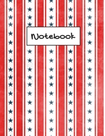 Notebook: Lined Patriotic Blue Stars Notebook (Composition Book, Journal), 100 pages, 8.5 x 11, Journal Matte Finish 1673524001 Book Cover