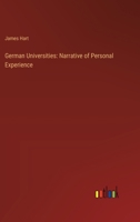 German Universities: Narrative of Personal Experience 336882693X Book Cover