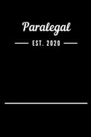 Paralegal EST. 2020: Blank Lined Notebook Journal 1693406446 Book Cover