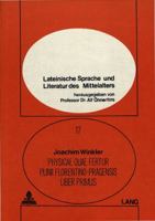 Physicae Quae Fertur Plinii Florentino-Pragensis Liber Primus 382045120X Book Cover
