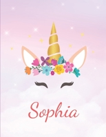 Sophia : Personalized Unicorn Sketchbook for Girls with Pink Name - Girls Customized Personal Journal/ Blank Book - 8. 5x11 110 Pages Doodle Sketch Create- Cute Drawing Notebook 1651332347 Book Cover